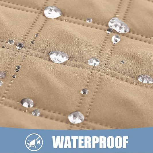 Smiry Waterproof Dog Bed Cover Pet Blanket, Soft Washable Dog Blanket for Furniture Bed Couch Sofa Reversible, Checkered (82"x120", Camel/Beige)