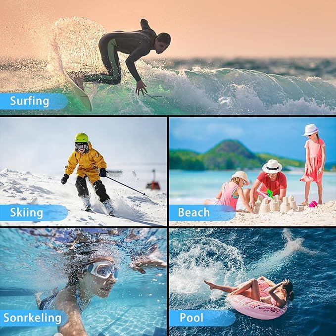 Waterproof Phone Case Small Pouch Beach Dry Bag with Cell Phone Hook Lanyard, Water Proof Phone Protector Gasbag Pouch, Underwater Snorkeling and Swimming Phone Airbag Clear Case (White)