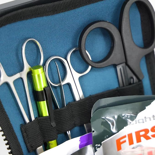 Lightning X Value Compact Medic First Responder EMS/EMT Stocked Trauma Bag w/Basic Fill Kit A - Blue