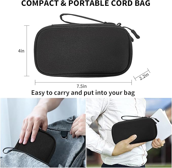 SMONT Versatile Travel Organizer Durable Tech Bag with Built in Cord Organizer Travel Features The Ideal Travel Cord Organizer to Keep You Connected Anywhere Cable Organizer Bag Black
