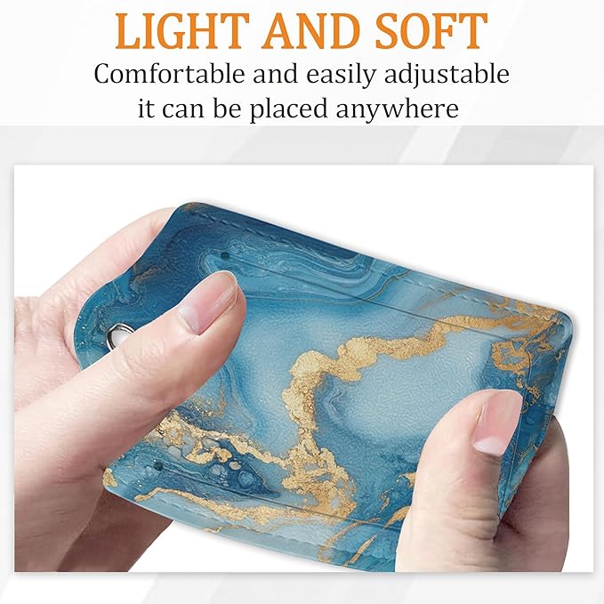 Colorful Marble Luggage Tags for Suitcases, 3 Pack Leather Bag Tag Identifiers with Stainless Steel Loop and Address Card for Men Women