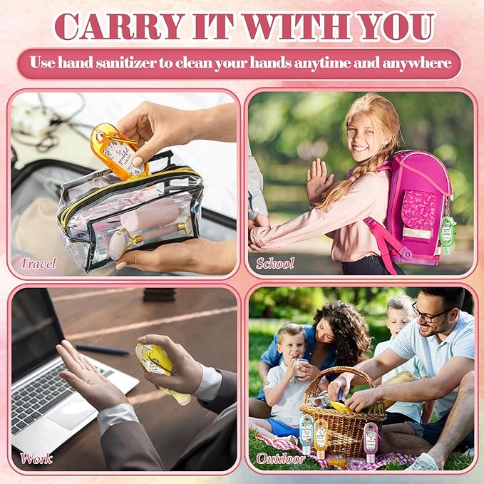 24 Pack Appreciation Hand Sanitizer Keychains Eucalyptus Mini Hand Sanitize Gel Travel Size Thank You Gift for Women Baby Shower Bridesmaid Gifts Wedding Coworker Teacher Nurse Christmas Party