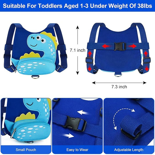 Accmor Toddler Harness Leash with Anti Lost Wrist Link, Cute Dinosaur Kids Walking Restraint Belt, Keep Child Close Hand Strap Tether for Baby Boys Girls Outdoor Travel