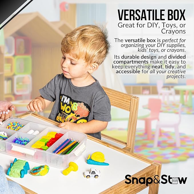 Snap and Stow Dishwasher Safe, Snackle Box, Stackable 14 Divided Snack Box Bowls, Charcuterie Tray with Lid, Veggie Containers with Lids, Reusable BPA Free Plastic (Set of 2, Transparent)