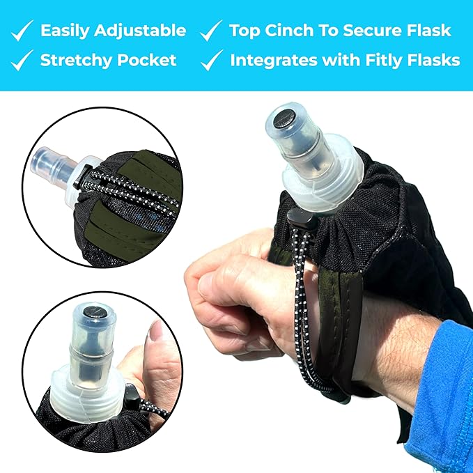 FITLY Soft Flask - Shrink As You Drink Soft Water Bottle for Hydration Pack - Folding Water Bottle Ideal for Running, Hiking, Cycling, Climbing & Rigorous Activity