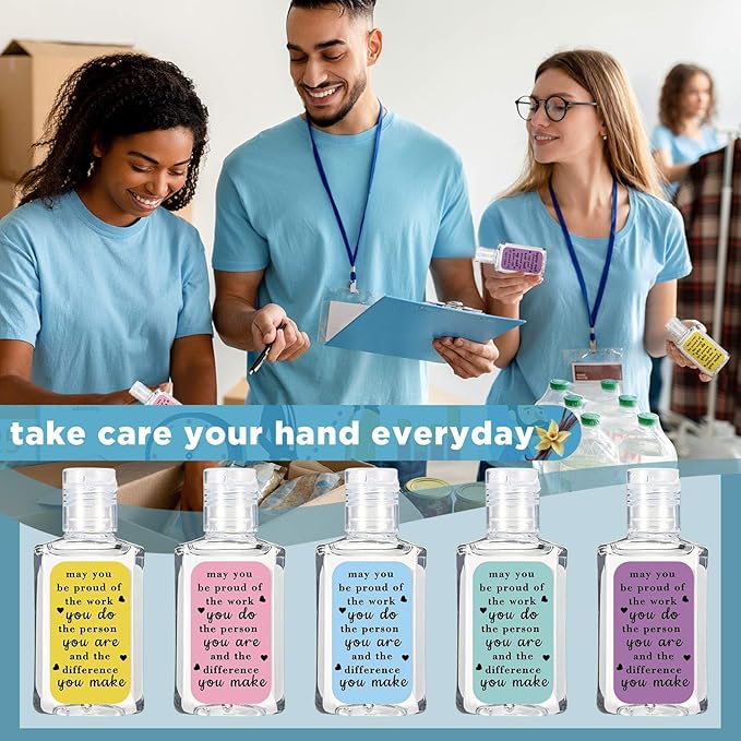 80 Pcs Thank You Gifts for Coworker Mini Hand Sanitize Gel Bulk Scent Hand Sanitizer Travel Size Inspirational Appreciation Gifts for Party Supplies Friends Teacher Employee
