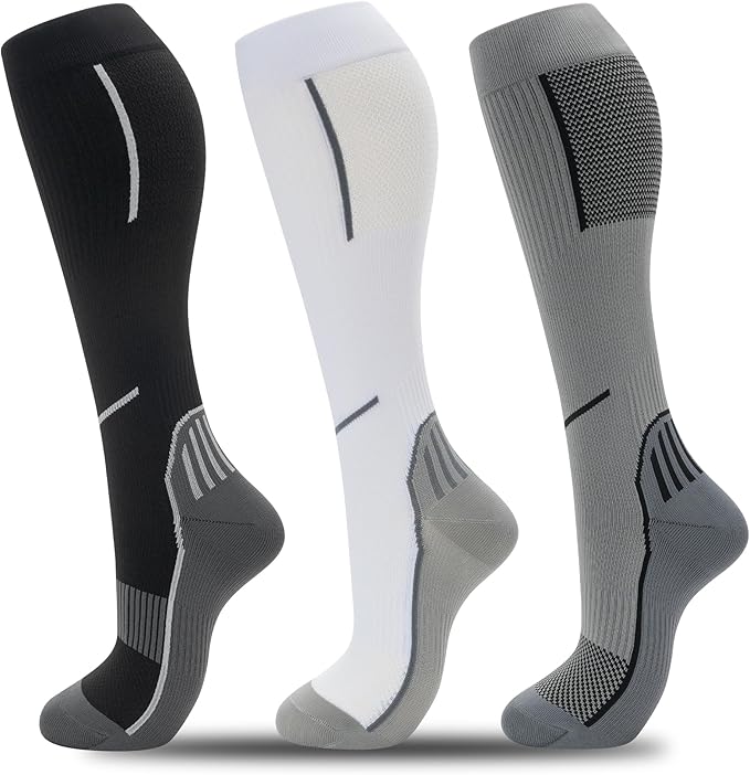 fenglaoda Compression Socks for Women Men 3 Pairs Graduated Compression Support Circulation Socks for Nurses