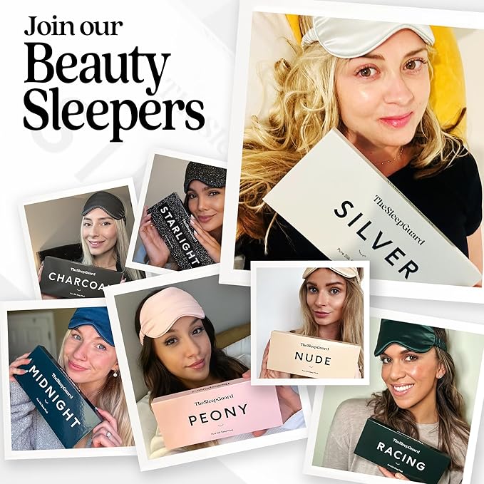 TheSleepGuard Pure Silk Sleep Mask [100% 6A Mulberry Silk, 22 Momme] Light Blocking Travel Essentials. Eye Masks for Sleeping. Black Oeko-Tex Blindfold. Eye Covers for Men & Women