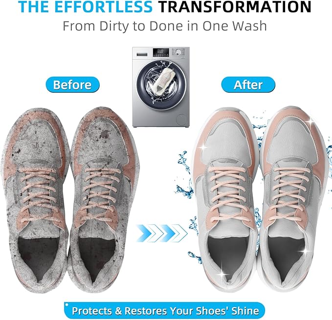 Shoe Washing Machine Bag | Laundry Shoe Bag for Washer and Dryer, 1pcs Reusable Shoes Cleaner Bags, Chenille Microfiber for Sneakers Tennis Shoes, Zipper with Lock Ring