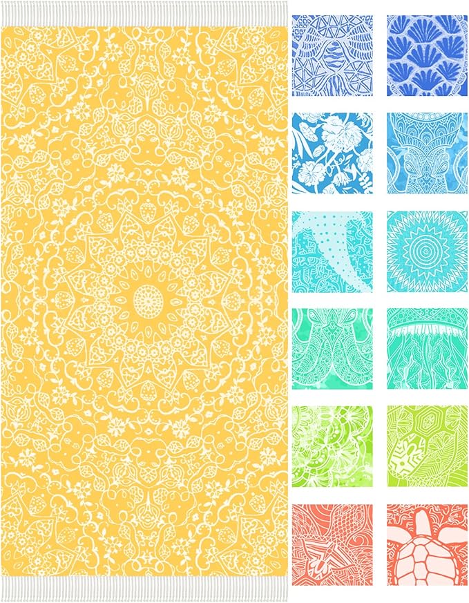 Thin Turkish Beach Towel Lightweight Soft Cotton Extra Large XL Oversized Sand Free Sandproof Absorbent Quick Dry Towels Cloud Bath Pool Travel Compact Essentials Accessories for Adult Gifts