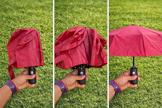 Full Automatic Three-Fold Umbrella – Windproof, Waterproof, Compact Travel Umbrella with UV Protection, Lightweight & Durable for Men and Women