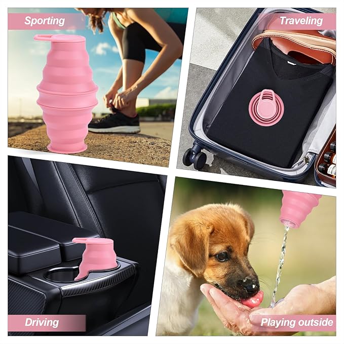 17oz Collapsible Water Bottle,Reuseable BPA Free Silicone Foldable Water Bottles for Outdoor, Travel Gym Hiking,Backpacking Portable & Leakproof,Portable Leak Proof Sports Water Bottle (A)