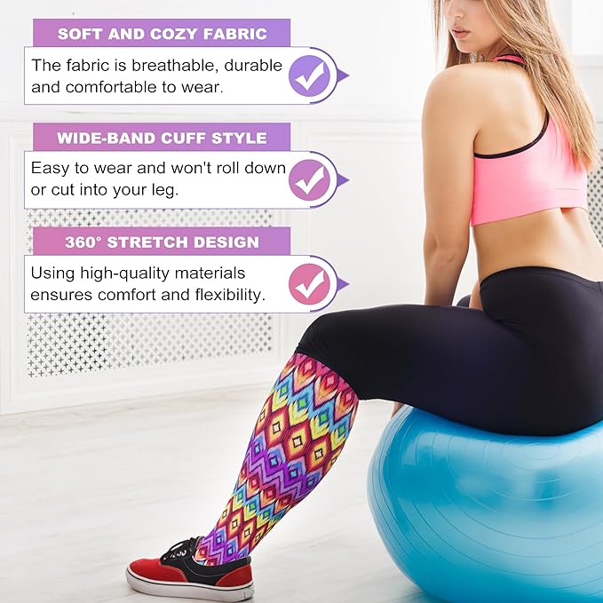 LEVSOX Plus Size Compression Socks for Women Men Wide Calf Extra Large 15-20 mmHg Knee High Sock for Nurses Pregnant Travel