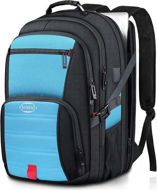 18.4 Inch Extra Large Backpack, Carry on Backpack, 55L Travel Laptop Backpack, Water Resistant Casual Hiking Daypack, Computer Bag with USB Port, College School Backpack for Men Women, Blue