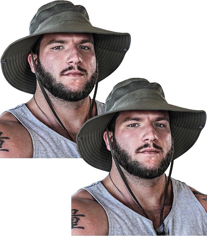 GearTOP Safari Hat for Men Sun Hats for Women UV Protection UPF 50+ Fishing, Gardening, Hiking Hat (22-23 1/2")