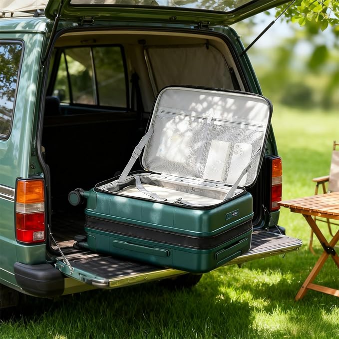 Hanke Hardside Expandable Carry On Luggage, 20 Inch Top Opening Trunk Luggages with Spinner Wheels, All-PC Hard Shell Carry-On Suitcase, Lightweight & TSA Airline Approved (Blackish Green, 46L)