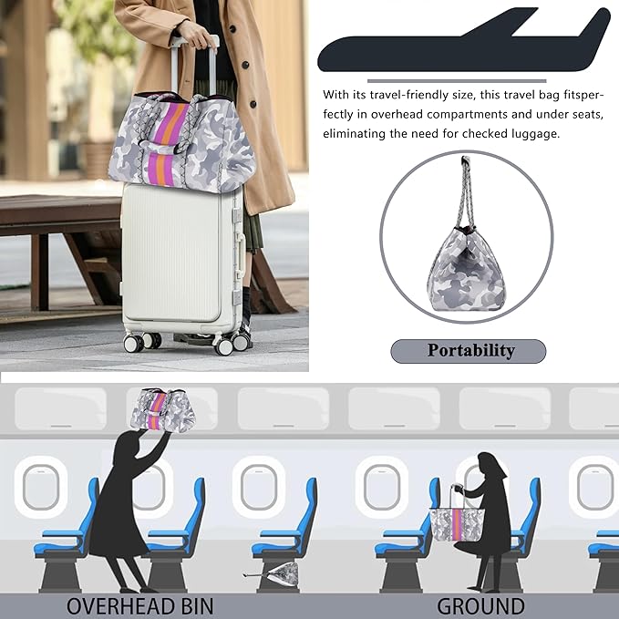 QOGiR Neoprene Multipurpose Beach Bag Tote with Inner Zipper Pocket … … … …