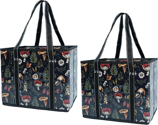 BeeGreen Large Waterproof Reusable Bags Christmas Heavy Duty Shopping Tote for Groceries Pool Gift with Webbing Handles