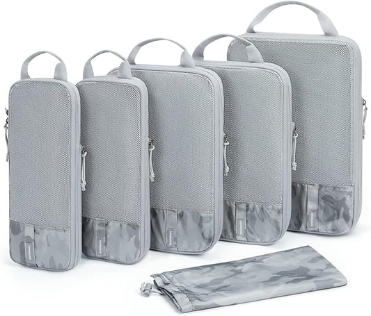 BAGSMART 6 Set /4 Set/2 Set Compression Packing Cubes for Travel, Lightweight Luggage Organizer Bags, Durable Space Saver Bags Travel Essentials