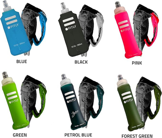FITLY Soft Flask - Shrink As You Drink Soft Water Bottle for Hydration Pack - Folding Water Bottle Ideal for Running, Hiking, Cycling, Climbing & Rigorous Activity