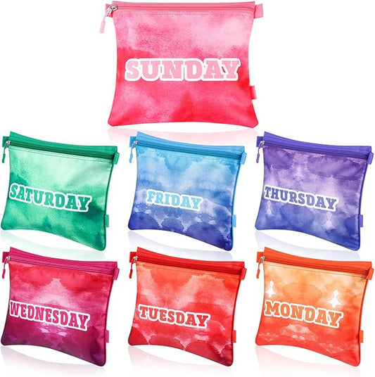 Paterr 7 Pcs Packing Cubes for Travel Kids Day of Week Compression Packing Bags Colorful Luggage Suitcase Organizers Bag for Travel(Gradient)