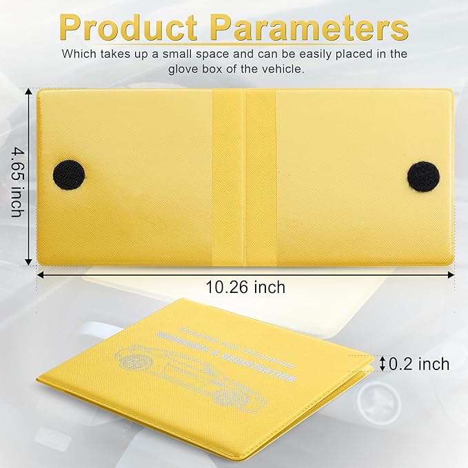 UYYE Car Organizer, 2-Pack Glove Box Documents Holder, Yellow, Waterproof, Classic Style, Space Theme, Unisex-Adults, Vehicle Owners, Drivers