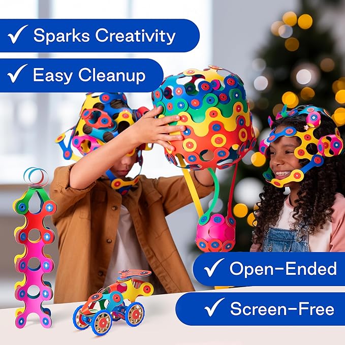Clixo Rainbow 42 Piece Pack. Flexible Imagination Boosting Magnetic Building Toy. Modular Designs for Hours of STEM Play. Kids Basket Stuffer Gift. Multi-Sensory Magnet Toy, Travel Friendly. Ages 4-99