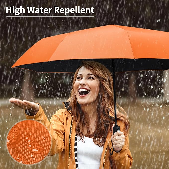 Seniny Windproof Travel Umbrella, Automatic Umbrellas for Rain, Portable & Compact Umbrellas for Backpack, Strong UV for Protection, Folding Small Sun Umbrella for Car, Walking