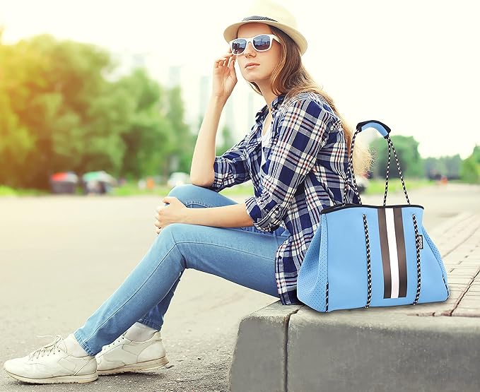 QOGiR Neoprene Multipurpose Beach Bag Tote with Inner Zipper Pocket … … … …