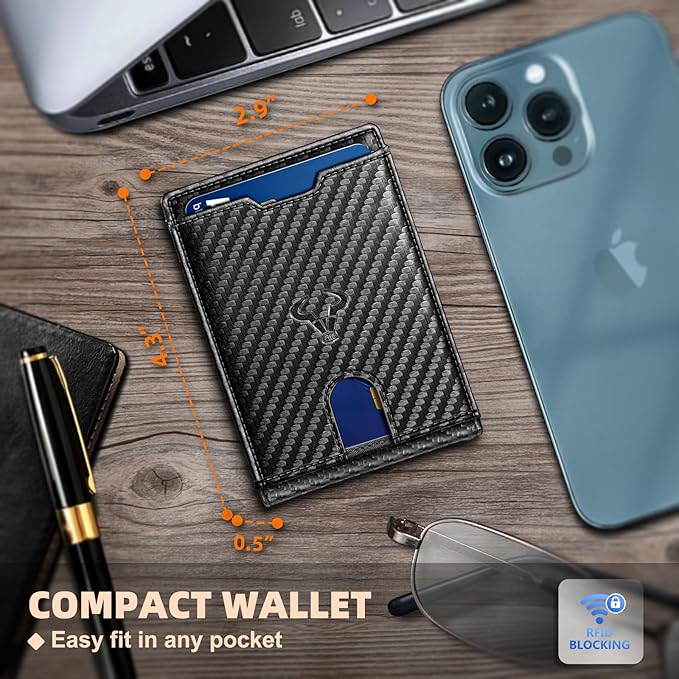BULLIANT Men Wallet Airtag&Standard Use,Slim Front Pocket Wallet Money Clip for Gifg Men RFID Blocking 11Cards