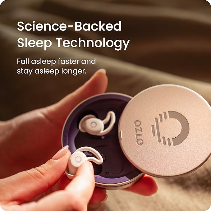 Ozlo Sleepbuds® | Comfortable Side Sleeper Headphones | Up to 10 Hours of Bluetooth LE Streaming | Science-Backed Sleep Sounds | Snore Blocking Comfortable Earbuds