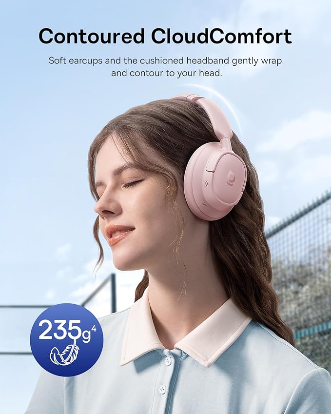 Baseus Bass BH1 NC Adaptive Active Noise Cancelling Headphones, Real-Time Adaptive Hybrid ANC, SuperBass 2.0, LDAC Hi-Res Sound, 80H Playtime, 5-Mic AI Clear Calls, Comfortable Fit, Bluetooth 6.0