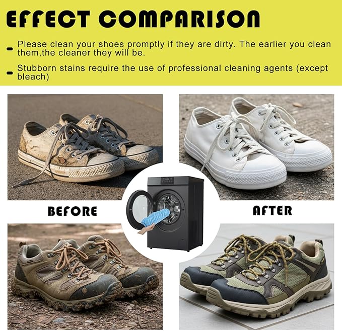 8 Pack Shoe Washing Machine Bag Chenille Shoe Laundry Bag 360° Deep Cleaning Reusable Sneaker Bags for Washing Machine Sneakers Slippers, 4 Colors