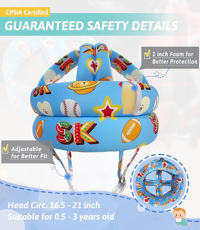 Simply Kids Baby Helmet for Crawling Walking I Baby Head Protector No Bumps and Soft Cushion Infant Baby Safety Headguard for Learning to Walk I Toddler Helmets 1-2 Years Old, 6-12 Months (Pink Fox)