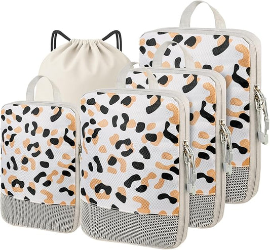 4-Piece Packing Cube Set - Lightweight Luggage Organizers for Travel, Vacation and Suitcases - Durable Accessories with Compression