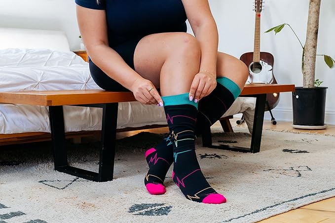 Wide Calf Compression Socks for Women & Men Extra Large Size Support Socks for Nurses Running Pregnant Travel, 15-20 mmHg