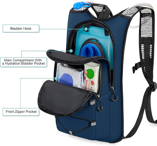 Hydration Backpack - Lightweight Water Backpack with 2L Water Bladder Bag, Running Hydration Vest Backpack for Men Women, Hydration Pack for Hiking, Cycling, Climbing MIYCOO
