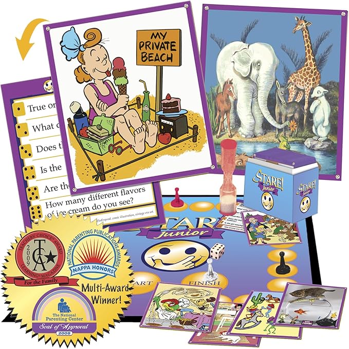 Stare Junior — The Exciting, Award-Winning Game of Memory and Observation — Fun & Educational for The Whole Family, Ages 6 and Up