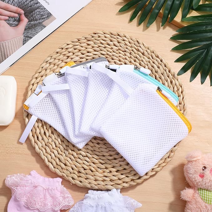 6pcs Laundry Bag Mesh Wash Bag Mini Washing Machine Underwear Washing Bag Wash Bags Protecting Foldable Laundry Pouch Travel Sandwich Mesh Laundry Bag Bra