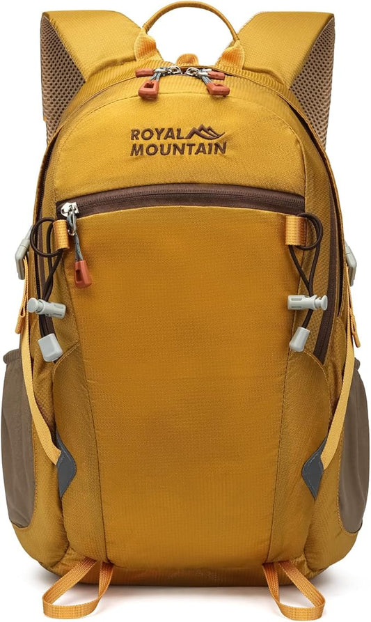Hiking Backpack With Rain-cover, 30L Travel Backpacks For Women Men, Camping Daypack Backpacks Lightweight, Durable Hiking Backpack Fit For Camping, Daily Commuting, Short Trips (Yellow)