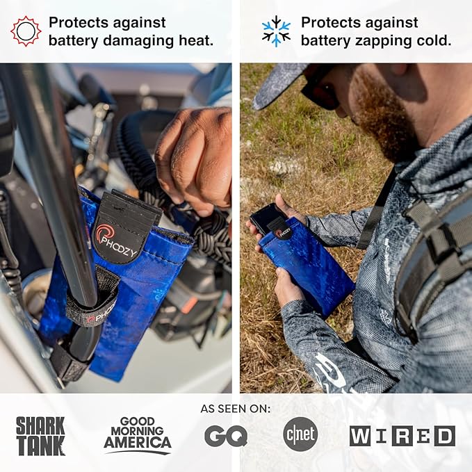 PHOOZY XP3 Ultra-Durable Thermal Phone Case for Extreme Cold | Insulated Phone Case Extends Battery Life 4X | Snowboard & Ski Gear | As Seen on Shark Tank | Medium - Blue