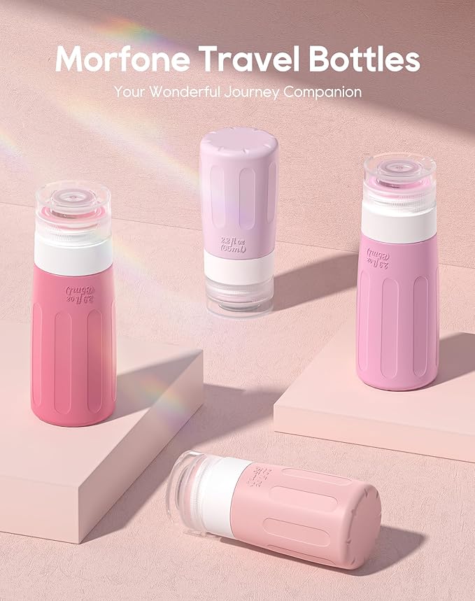 Morfone 16 Pack Travel Bottles Set for Toiletries, TSA Approved Travel Containers Leak Proof Silicone Squeezable Travel Accessories 2oz 3oz for Shampoo Conditioner Lotion Body Wash (BPA Free)