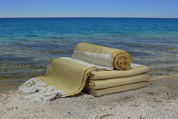 Personalized Monogrammed Beach Towel - Luxury Cotton - Bride Squad - Bridal Party - Bachelorette Gift - Girls Trip, Large, DMYELLOW01