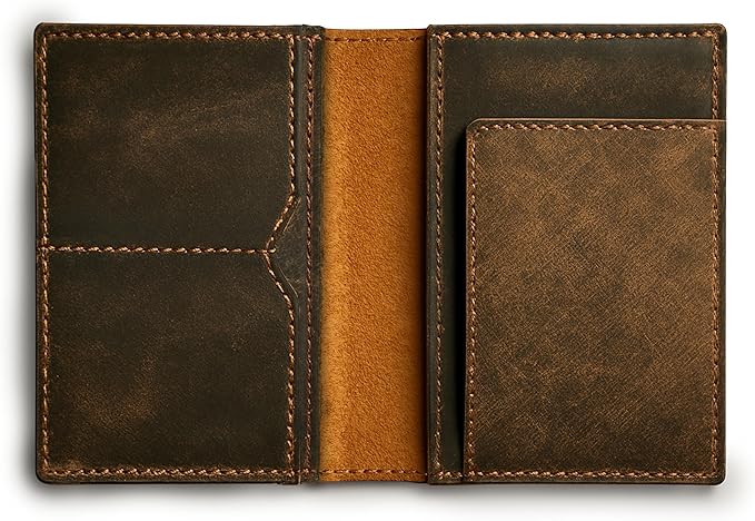 LEATHER VILLAGE Leather Passport Holder Cover – Travel Wallet with Card Slots, Vintage Passport Case for Men & Women – Cute Organizer for Travel Accessories & Documents - Distressed Brown