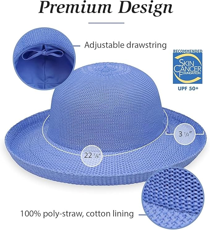 Wallaroo Women’s Victoria Sun Hat – Packable Design | Petite or Medium | Parties, Beach and Outdoor Events