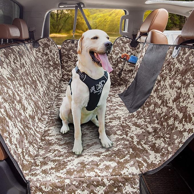 iBuddy Dog Truck Seat Cover with Mesh Window 100% Waterproof Pet Seat Cover Durable Dog Truck Hammock Machine Washable X-Large Against Dirt and Dog Fur for Car and Large SUV, Trucks