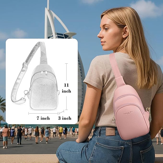 INICAT Crossbody Sling Bags Fanny Packs Valentine's Day Gifts Vegan Leather Travel Vacation Essentials Purses Women