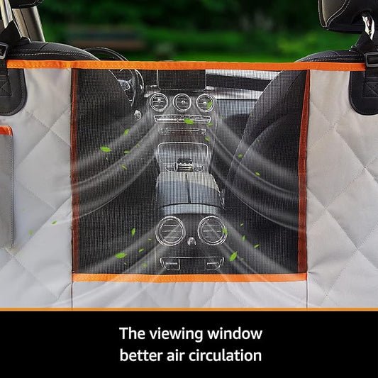 iBuddy Dog Seat Cover for Tesla Model 3 Waterproof Car Seat Protector with Mesh Window Dog Car Hammock Against Dirt and Fur Anti-Scratch Nonslip Machine Washable Back Seat Cover for Model Y