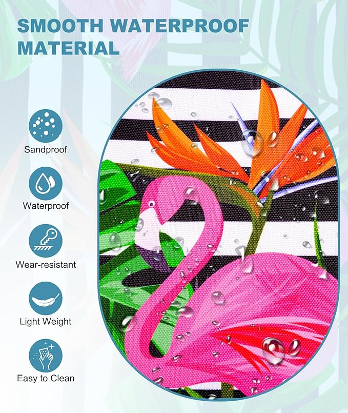 Extra Large Beach Bag Waterproof Beach Totes Bags for Women, Lightweight Foldable Pool Bag with Zipper Wet Compartment