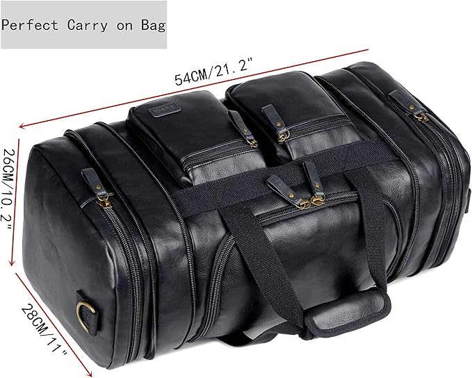 Vegan Leather Travel Duffel Weekender Bag Carry on Overnight Bag Sports Duffel bag For men and Women HB-21